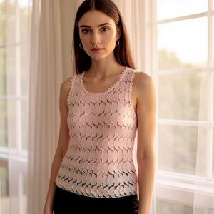 NWOT Ann Taylor pretty in pink sleeveless shell blouse/top with lining 0P Office